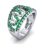Pave Winding Emerald Ring (0.99 CTW) Perspective View