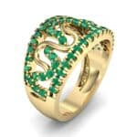 Pave Winding Emerald Ring (0.99 CTW) Perspective View