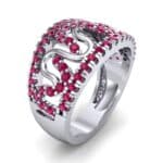 Pave Winding Ruby Ring (0.99 CTW) Perspective View