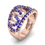 Pave Winding Blue Sapphire Ring (0.99 CTW) Perspective View