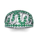 Pave Winding Emerald Ring (0.99 CTW) Top Dynamic View