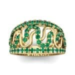 Pave Winding Emerald Ring (0.99 CTW) Top Dynamic View