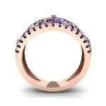 Pave Winding Blue Sapphire Ring (0.99 CTW) Side View