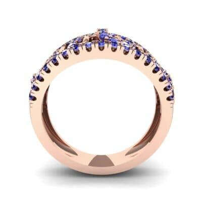Pave Winding Blue Sapphire Ring (0.99 CTW) Side View