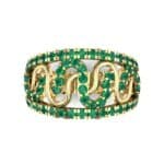 Pave Winding Emerald Ring (0.99 CTW) Top Flat View