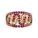 Pave Winding Ruby Ring (0.99 CTW) Top Flat View