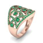 Pave Jigsaw Emerald Ring (1.07 CTW) Perspective View