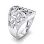 Pave Jigsaw Crystal Ring (1.07 CTW) Perspective View
