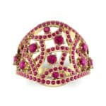 Pave Jigsaw Ruby Ring (1.07 CTW) Top Dynamic View