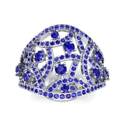 Pave Jigsaw Blue Sapphire Ring (1.07 CTW) Top Dynamic View
