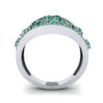 Pave Jigsaw Emerald Ring (1.07 CTW) Side View