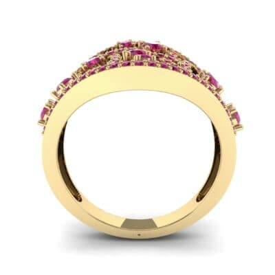 Pave Jigsaw Ruby Ring (1.07 CTW) Side View
