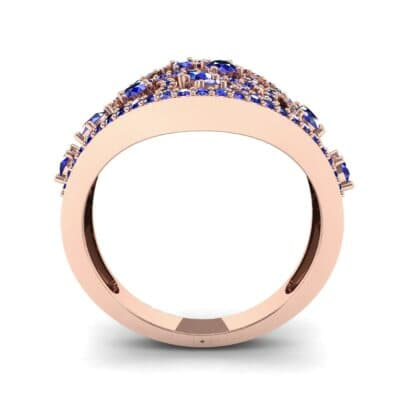 Pave Jigsaw Blue Sapphire Ring (1.07 CTW) Side View