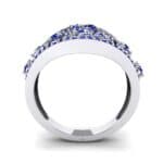 Pave Jigsaw Blue Sapphire Ring (1.07 CTW) Side View