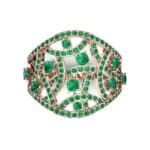 Pave Jigsaw Emerald Ring (1.07 CTW) Top Flat View