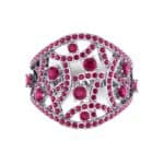Pave Jigsaw Ruby Ring (1.07 CTW) Top Flat View