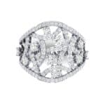 Pave Jigsaw Diamond Ring (1.07 CTW) Top Flat View