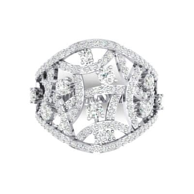Pave Jigsaw Crystal Ring (1.07 CTW) Top Flat View