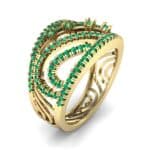 Pave Medley Emerald Ring (0.76 CTW) Perspective View
