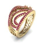 Pave Medley Ruby Ring (0.76 CTW) Perspective View