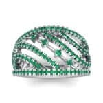 Pave Medley Emerald Ring (0.76 CTW) Top Dynamic View