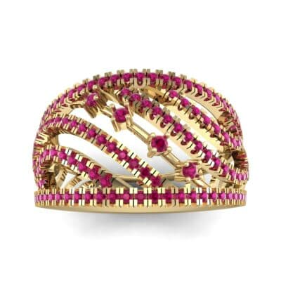 Pave Medley Ruby Ring (0.76 CTW) Top Dynamic View