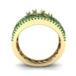 Pave Medley Emerald Ring (0.76 CTW) Side View
