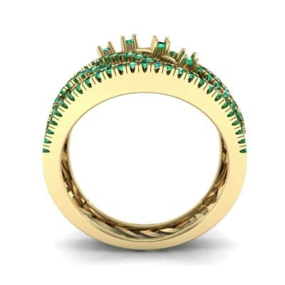 Pave Medley Emerald Ring (0.76 CTW) Side View