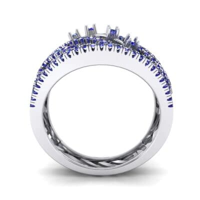 Pave Medley Blue Sapphire Ring (0.76 CTW) Side View