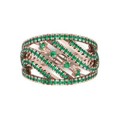 Pave Medley Emerald Ring (0.76 CTW) Top Flat View