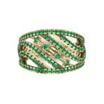 Pave Medley Emerald Ring (0.76 CTW) Top Flat View