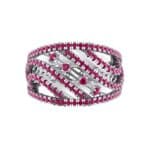 Pave Medley Ruby Ring (0.76 CTW) Top Flat View