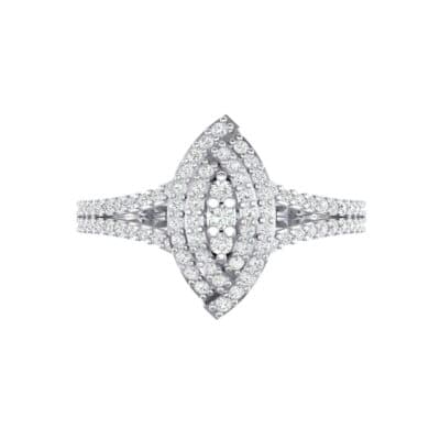Marquise Cluster Crystal Engagement Ring (0.45 CTW) Top Flat View