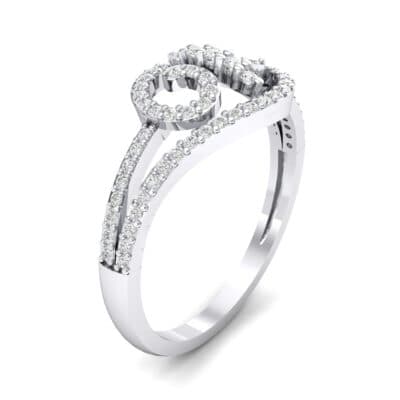 Pave Sonata Diamond Engagement Ring (0.38 CTW) Perspective View