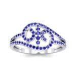 Pave Sonata Blue Sapphire Engagement Ring (0.38 CTW) Top Dynamic View