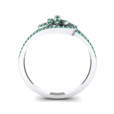 Pave Sonata Emerald Engagement Ring (0.38 CTW) Side View