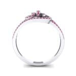 Pave Sonata Ruby Engagement Ring (0.38 CTW) Side View