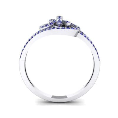 Pave Sonata Blue Sapphire Engagement Ring (0.38 CTW) Side View