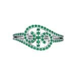 Pave Sonata Emerald Engagement Ring (0.38 CTW) Top Flat View