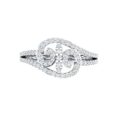 Pave Sonata Crystal Engagement Ring (0.38 CTW) Top Flat View