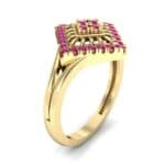 Square Halo Spokes Ruby Ring (0.19 CTW) Perspective View