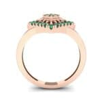 Square Halo Spokes Emerald Ring (0.19 CTW) Side View