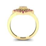 Square Halo Spokes Ruby Ring (0.19 CTW) Side View