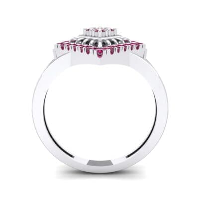 Square Halo Spokes Ruby Ring (0.19 CTW) Side View