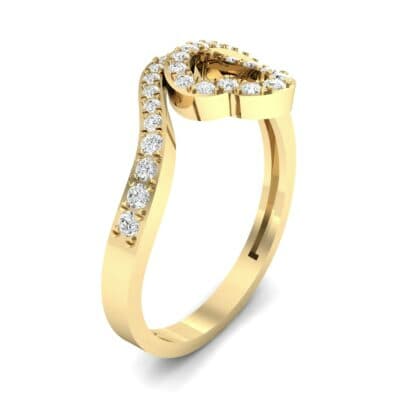 Pave Heart Loop Diamond Ring (0.19 CTW) Perspective View