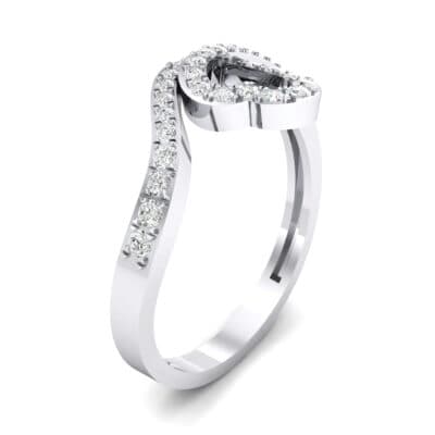 Pave Heart Loop Crystal Ring (0.19 CTW) Perspective View
