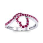 Pave Heart Loop Ruby Ring (0.19 CTW) Top Dynamic View