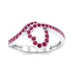 Pave Heart Loop Ruby Ring (0.19 CTW) Top Dynamic View