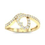 Pave Heart Loop Diamond Ring (0.19 CTW) Top Dynamic View