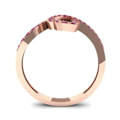Pave Heart Loop Ruby Ring (0.19 CTW) Side View